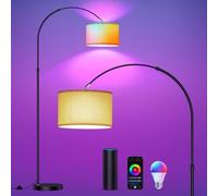 Modlicht Lampada da terra intelligente, funziona con Alexa e Google Home, lampada da terra RGB dimmerabile, per feste o atmosfera festiva, lampada ad arco WiFi E27 9W per soggiorno, camera da letto