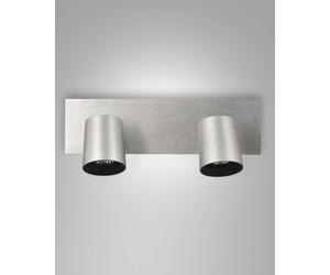 MODO SPOT ALLUMINIO SPAZZOLATO 2 LUCI ALLUMINIO SPAZZOLATO ORIENTABILE ATTACCO GU10 IP20