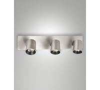 MODO SPOT ALLUMINIO SPAZZOLATO 3 LUCI ALLUMINIO SPAZZOLATO ORIENTABILE ATTACCO GU10 IP20