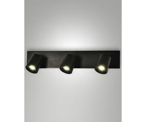 MODO SPOT NERO 3 LUCI ALLUMINIO SPAZZOLATO ORIENTABILE ATTACCO GU10 IP20