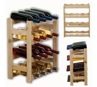 Modo24 - Cantinetta per Vini, in Legno Non trattato, Legno, Non trattato, 43,5 x 25 x 54 cm