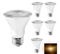 MODOAO 6 Pack PAR20 LED Bulb, E27 Medium Screw Base, 7W Not Dimmable, Spotlight, 50W Halogen Equivalent, LED Spot Light Bulb, 3000K Soft Warm White, 40 Degree Beam Angle