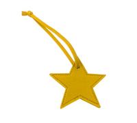 MODODO Sofisticato portachiavi a stella in pelle a cinque punte ciondolo multiuso identificativo bagagli accessorio per le donne, Giallo