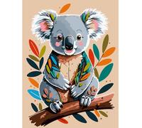 Modojuny Dipingere con i Numeri per Adulti e Bambini, Paint by Numbers Kit con pigmento acrilico e pennelli, regalo e decorazione da parete, 30 x 40 cm, koala colorato (senza cornice), 9+ anni