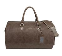 Modoker, borsa porta abiti in pelle da viaggio, borsa da viaggio con tracolla/tasche multiple, ideale per viaggi di lavoro e gite nel fine settimana, borsone per indumenti da uomo in viaggio, cachi