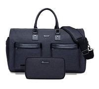 Modoker - Borsone convertibile per indumenti con tracolla, per uomo e donna, 2 in 1, da appendere, Nero corvino, 45L DUFFEL BAG, Morbido