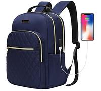 Modoker Zaino per laptop da 15,6 pollici, trapuntato, da lavoro, per donne, insegnanti, con porta di ricarica USB, zaino da viaggio per donne infermiere, blu
