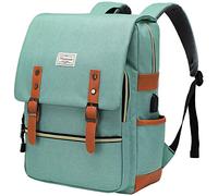 Modoker Zaino vintage da donna con porta di ricarica USB, zaino scolastico per donne e uomini zaino alla moda adatto per notebook da 15,6 pollici, zaino da viaggio slim casual verde