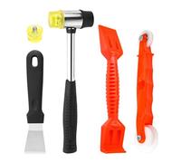 Modonghua Kit di strumenti per vetrate per finestre, 4 strumenti per vetrate resistenti, martello multifunzionale in acciaio double face, rullo rosso per finestra, pala in plastica per finestre, set