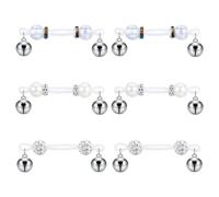 MODRSA 3 paia di finti piercing per capezzoli, non piercing | Leggero e confortevole, resistente ai raggi UV e allo sbiadimento, da indossare in un attimo, 3 stili in un unico set