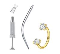 MODRSA Piercing per setto nasale, anello per labbra, 20 g, G23, titanio a ferro di cavallo, naso, helix, trago, argento, da donna, 8 mm, Titanio