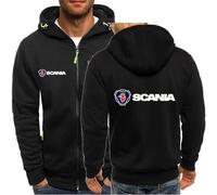 MODRYER Felpe con Cappuccio da Uomo per Scania Felpa Antivento Termica con Cappuccio Giacca Invernale Cappotti Spessi con Cappuccio Softshell Giacche Antivento,Black-S