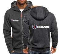 MODRYER Felpe con Cappuccio da Uomo per Scania Felpa Antivento Termica con Cappuccio Giacca Invernale Cappotti Spessi con Cappuccio Softshell Giacche Antivento,Grey-L