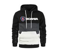 MODRYER Felpe con Cappuccio da Uomo per Scania Felpe A Maniche Lunghe Casual con Cappuccio Top da Corsa Sportive Stampate con Coulisse E Tasca,Black-M