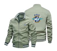 MODRYER Giacca con Cerniera da Uomo per MV Agusta Giacca Bomber Leggera Casual Manica Lunga Giacca A Vento Moda Golf Cappotto Primavera Autunno Lavoro Abito Top da Lavoro,Green-XL