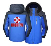 MODRYER Giacche Invernali da Uomo per Residenti Giacca da Sci E Neve Calda Giacca A Vento con Cappuccio per Evil Felpe con Cappuccio in Pile Parka Antivento Giacca Antipioggia,Blue-M