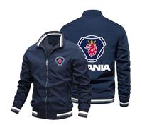 MODRYER Giubbotto Bomber da Uomo per Scania Giacche Leggere Casual Sottili Sportive Antivento Primavera Autunno All'aperto Corsa Sport Golf Cappotto con Tasche,Blue-5XL