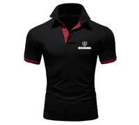 MODRYER Polo da Golf da Uomo A Maniche Corte Ad Asciugatura Rapida per Scania Estive Traspiranti per Giovani Adulti Leggere Casual Sportive,Black-S