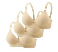 MODSGUE 3er Pack Damen BHS mit Bügel Große Größen Push-Up Spitzen-BH mit Verstellbaren Trägern Leicht Atmungsaktiv Komfort Einfarbig Unterwäsche für Alltag und Freizeit, Hellblau, 42