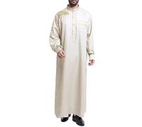 MODSGUE Abbigliamento islamico Uomo Tunica Afghano Sceicco Costume Caftano Abbigliamento da preghiera Islam Tuta da preghiera indiana Ramazan Vestito da preghiera Uomo, GY2, XXL
