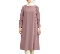 MODSGUE Abito musulmano da donna senza hijab musulmano abito lungo Medio Oriente Dubai Turchia Arabo Islamico Ramadan Abito da preghiera Estivo, Colore: rosa., 4XL