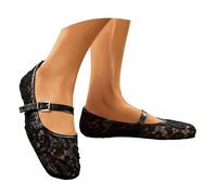 MODSGUE Ballerine da donna, piatte, traspiranti, comode, slip-on con punta tonda, morbido e leggero, design a maglia per eleganza e comfort, scarpe estive per tutti i giorni e il tempo libero, Nero