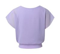 MODSGUE Camicetta a maniche corte da donna bianca estiva camicetta da donna, per feste, casual, oversize, tunica con elastico sull'orlo, elegante, per yoga, per feste, made in Italy, Lilla, XXL