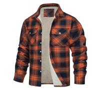 MODSGUE Camicia termica da uomo in pile, calda, in flanella, per il taglialegna, invernale, in pile, con imbottitura