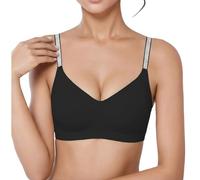 MODSGUE Classico reggiseno push-up in seta di ghiaccio senza cuciture, per donna, traspirante, taglie grandi, invernale, comodo, basic fine e morbido, biancheria intima per tutti i giorni, Nero , M