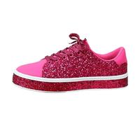 MODSGUE Donna Glitter Tennis Festival Sneakers per anziani Floreale Dressy Sparkly Sneakers Strass Bling Matrimonio Scarpe da Corsa Scarpe da Sposa Lustrini, rosa intenso, 37 EU