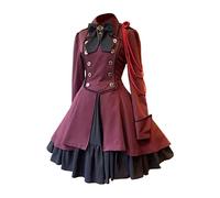 MODSGUE Enid Sinclair Costume da donna Cosplay Stagione 2 Nevermore Academy Gothic Uniforms Set Giacca Vestito Camicia Papillon Cintura per Halloween Carnevale Party Costume Maschera