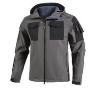 MODSGUE Giacca impermeabile da uomo softshell per giacca da lavoro, giacca invernale foderata in pile, impermeabile, antivento, calda, tinta unita, giacca funzionale, grigio., L