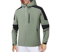 MODSGUE Giacca softshell da uomo, impermeabile, con cappuccio, foderata, giacca funzionale con pile, comoda, per attività all'aria aperta, antivento, per il tempo libero, per escursioni, bicicletta