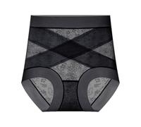 MODSGUE Mutande da donna per via addominale, taglie forti, modellanti, per il controllo della pancia, biancheria intima a vita alta, con gamba, Nero , M