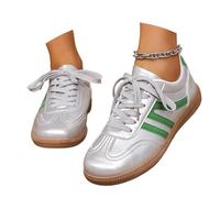 MODSGUE Sneakers da donna, eleganti, leggere, comode, scarpe sportive per il tempo libero, scarpe da trekking, scarpe con lacci, per tutti i giorni, pallamano e pattinaggio con supporto, verde, 39 EU
