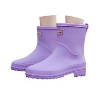 MODSGUE Stivali di gomma corti da donna, da giardino, leggeri, casual, da giardino, stile vintage, da pioggia, Lilla, 42