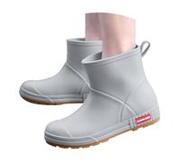 MODSGUE Stivali di gomma corti da donna, da giardino, stile vintage, da pioggia, antiscivolo, semi-alti, leggeri, casual, da giardino, grigio., 45