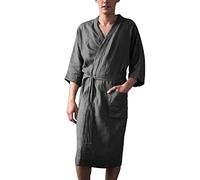 MODSGUE Vestaglia da donna corta Cozy, vestaglia da notte, sexy, oversize, per donne e ragazze, da donna, morbido, accappatoio allentato, grigio., L