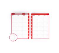 Modubooq - 32 pagine rosse mensili riutilizzabili rilegate con disco Duratech3 - inserti con pianificatori mensili per smart notebook - A5