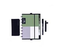 MODUBOOQ Organizer, Sage - Modular Riutilizzabile Smart Notebook A5 - Notebook con Tabs & Discbound System - 40 pagine modulari con tecnologia duratech3 - Lavabile e scrive come carta