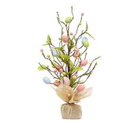 MODUDY Albero artificiale di uova di Pasqua,Luce dell'albero bonsai da tavolo,Decorazioni da tavolo decorazioni pasquali,Ornamenti di Pasqua luminosi a LED