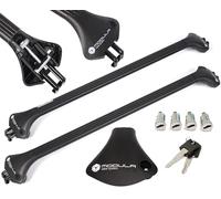 MODULA CASE SYSTEM Portapacchi completo in alluminio Oval Bar 119 cm compatibile con auto con solo profili integrati serratura, 100 kg