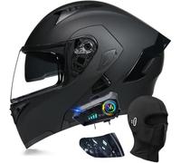 Modular Bluetooth Motorcycle Helmet, Openable Helmet with Double Anti-UV Visor, ECE Approved, Breathable and Comfortable(C4,XXL(63~64cm))