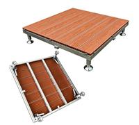 Modular Interlocking Deck Platforms, Moisture-Proof Floating Deck Platform | 33"x33", Wood-Plastic Decking Panel for Campsite, Garden, Anti-Slip, Fade Resistant, Portable(Redwood color)