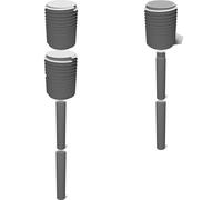 Modular Tube Connector System with Male-Female Threads 150mm for Custom Assembly