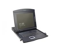 Modularized 43,2cm (17") TFT console with 1 port KVM, German keyboard, black (RAL 9005)