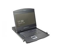 Modularized 48,3cm (19") TFT console with 16 port KVM, DE keyboard, black (RAL 9005)