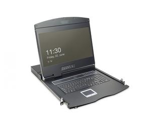 Modularized 48,3cm (19") TFT console with 8 port KVM, DE keyboard, black (RAL 9005)