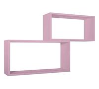 MENSOLA SCAFFALE PARETE 2 PZ ROSA RETTANGOLARE SALOTTO MODERNO BISLUNGO
