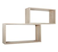 MENSOLA SCAFFALE PARETE 2 PZ ROVERE RETTANGOLARE SALOTTO MODERNO BISLUNGO